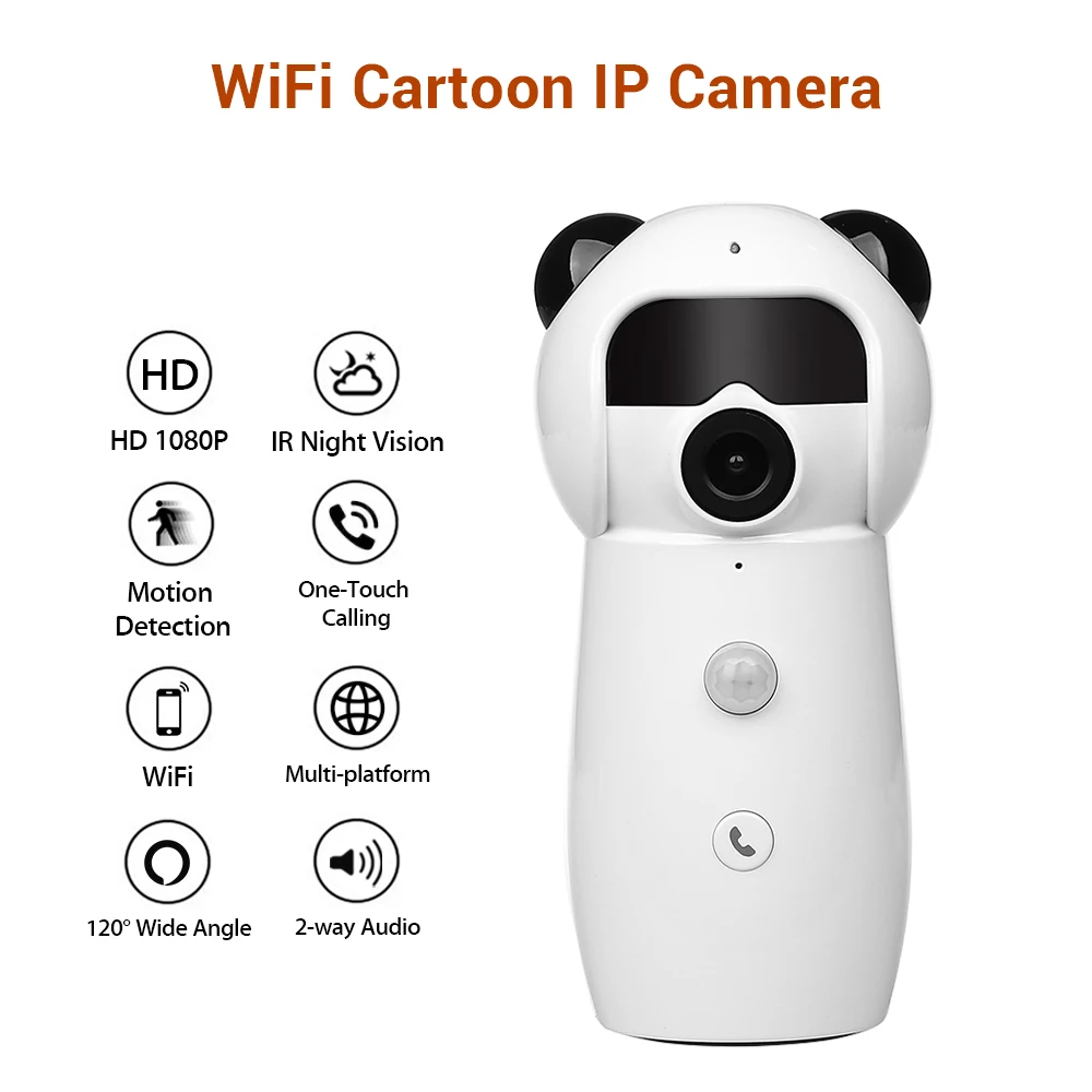 1080P Wireless Cartoon WiFi IP Camera Zoom Home Mini Network Surveillance APP For IOS ANDROID IR Night Vision
1080P Wireless Cartoon WiFi IP Camera Zoom Home Mini Network Surveillance APP For IOS ANDROID IR Night Vision