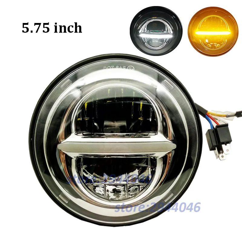 5.75 Inch Round LED Headlight With White DRL & Yellow Turn Signal For Harley Sportster 1200 72 48 Iron 883 5-3/4" Front Headlamp
5.75 Inch Round LED Headlight With White DRL & Yellow Turn Signal For Harley Sportster 1200 72 48 Iron 883 5-3/4" Front Headlamp