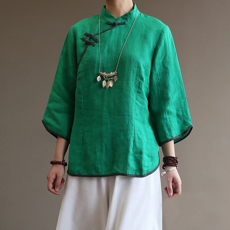 Johnature Women Green Shirts Chinese Style Blouses Button Ramie 2019 Summer New High Quality Vintage Women Shirts And Tops
Johnature Women Green Shirts Chinese Style Blouses Button Ramie 2019 Summer New High Quality Vintage Women Shirts And Tops
