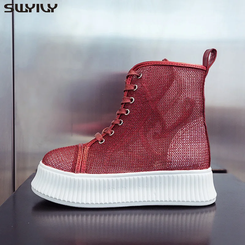 SWYIVY Summer Women Short Boots 2019 Fashion Female High-top Breathable Thick Bottom Casual Shoes Wedge Platform Women Shoes
SWYIVY Summer Women Short Boots 2019 Fashion Female High-top Breathable Thick Bottom Casual Shoes Wedge Platform Women Shoes