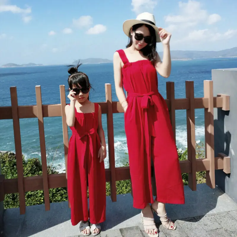 2019 New Fashion Mother Daughter Matching Women Girl Sleeveless Red Jumpsuit Rompers Bandage Playsuit Casual Outfits Clothes
2019 New Fashion Mother Daughter Matching Women Girl Sleeveless Red Jumpsuit Rompers Bandage Playsuit Casual Outfits Clothes