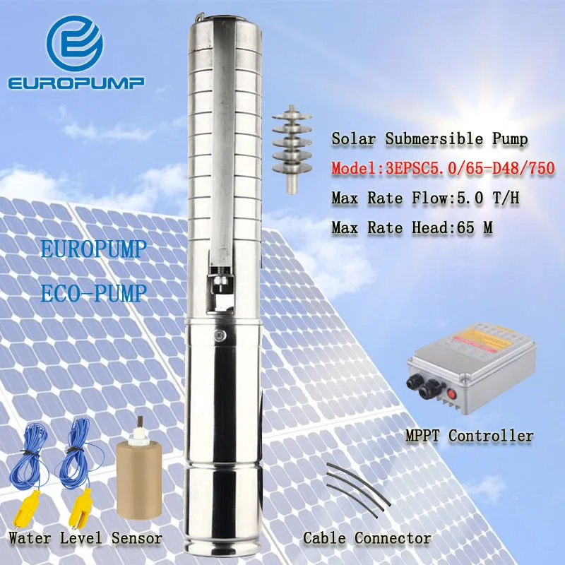EUROPUMP MODEL(3EPSC5.0/65-D48/750) 1HP Solar submersible water pump/solar powered water pump/solar water pump system
EUROPUMP MODEL(3EPSC5.0/65-D48/750) 1HP Solar submersible water pump/solar powered water pump/solar water pump system
