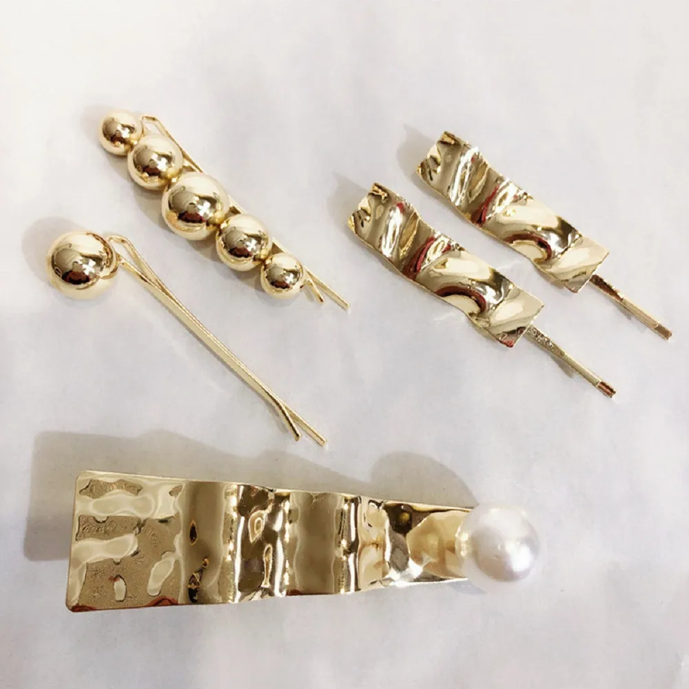 2019 Korea New Fashion Gold Color Ball Hair Clips Geometric Irregular Metal Hairpins Hair Accessories for Women Girls Wholesale
2019 Korea New Fashion Gold Color Ball Hair Clips Geometric Irregular Metal Hairpins Hair Accessories for Women Girls Wholesale