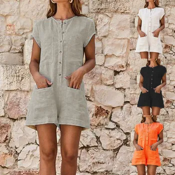 2019 Summer Women Rompers with Pocket Wide Leg Pants Jumpsuit Overalls Vintage Causal Plain Female Holiday Pantalon Playsuits
2019 Summer Women Rompers with Pocket Wide Leg Pants Jumpsuit Overalls Vintage Causal Plain Female Holiday Pantalon Playsuits