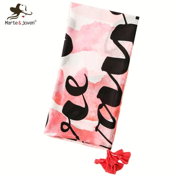 Marte&Joven Charming Women Letter Pink Scarves with Tassels Elegant Oversize Summer Sunscreen Pashmina Winter Stole for Ladies
Marte&Joven Charming Women Letter Pink Scarves with Tassels Elegant Oversize Summer Sunscreen Pashmina Winter Stole for Ladies