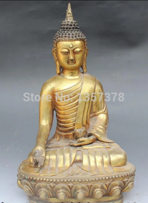 shitou 001080 12" Tibet Buddhism Bronze Gilt Seat lotus Shakyamuni Amitabha Buddha Statue
shitou 001080 12" Tibet Buddhism Bronze Gilt Seat lotus Shakyamuni Amitabha Buddha Statue