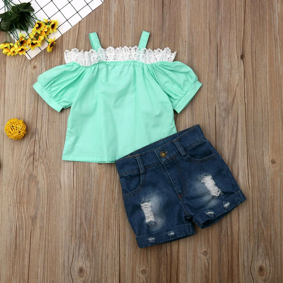 Pudcoco Brand New Infant Baby Girls Clothes Off Shoulder Lace Halter Tops+Ripped Denim Shorts Summer 2pcs Kids Outfits Clothes
Pudcoco Brand New Infant Baby Girls Clothes Off Shoulder Lace Halter Tops+Ripped Denim Shorts Summer 2pcs Kids Outfits Clothes