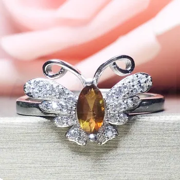 Per jewelry Natural real yellow tourmaline butterfly ring Free shipping 925 sterling silver 0.3ct gemstone Fine jewelry T8100907
Per jewelry Natural real yellow tourmaline butterfly ring Free shipping 925 sterling silver 0.3ct gemstone Fine jewelry T8100907