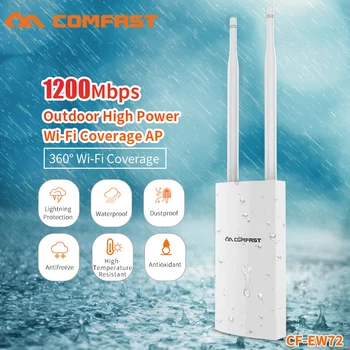 COMFAST 5Ghz Wireless Outdoor High Power Point/Router 1200Mbps Dual Band Weatherproof Wifi Extender/Access 2.4GHz/5GHz CF-EW72
COMFAST 5Ghz Wireless Outdoor High Power Point/Router 1200Mbps Dual Band Weatherproof Wifi Extender/Access 2.4GHz/5GHz CF-EW72