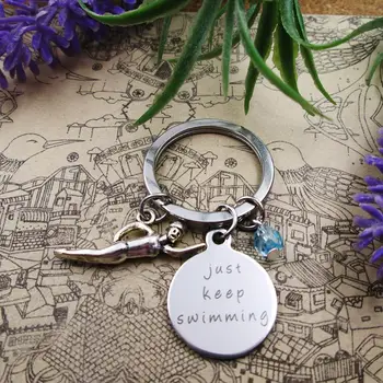High quality Key chain just keep swimming with swimmer stainless steel keyring birthday gift
High quality Key chain just keep swimming with swimmer stainless steel keyring birthday gift