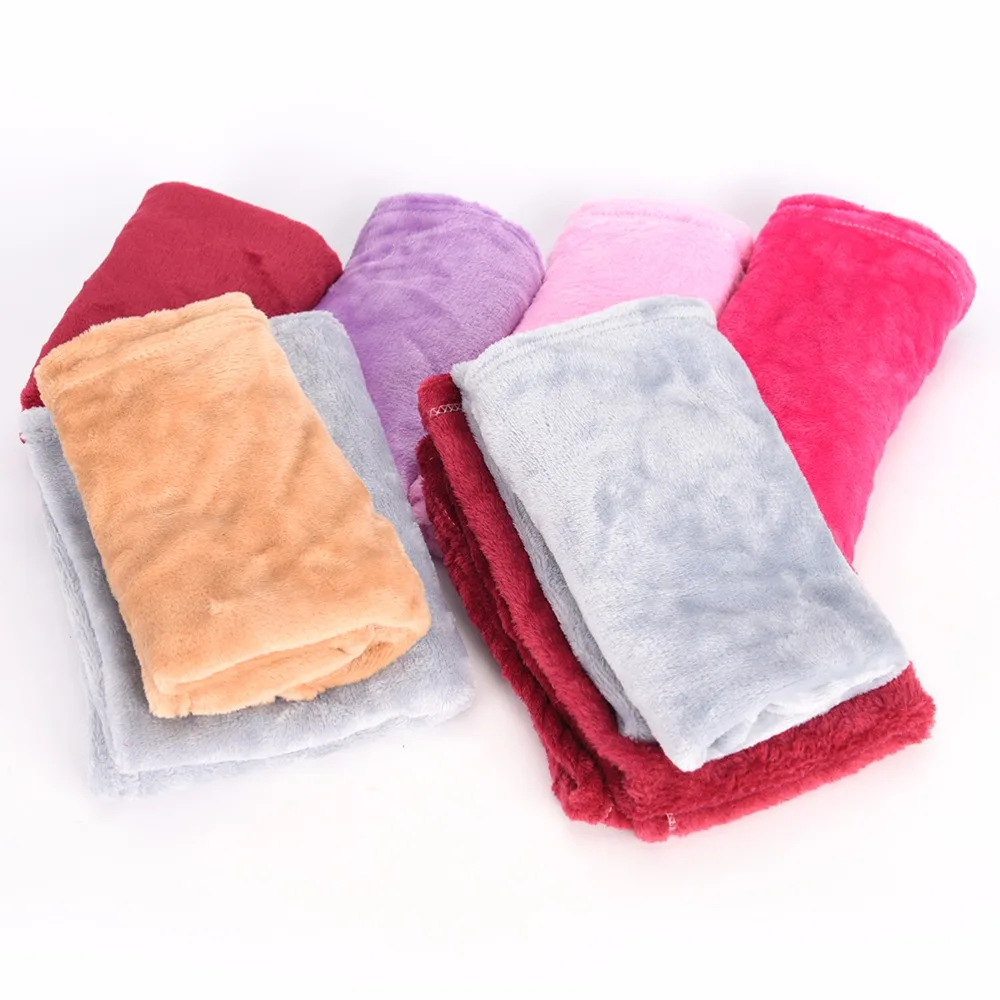 

1PCS Bed Blanket Fleece Blankets For Bed Throw Blanket Machine Washable Home Textile Solid random Color 50cm * 70cm