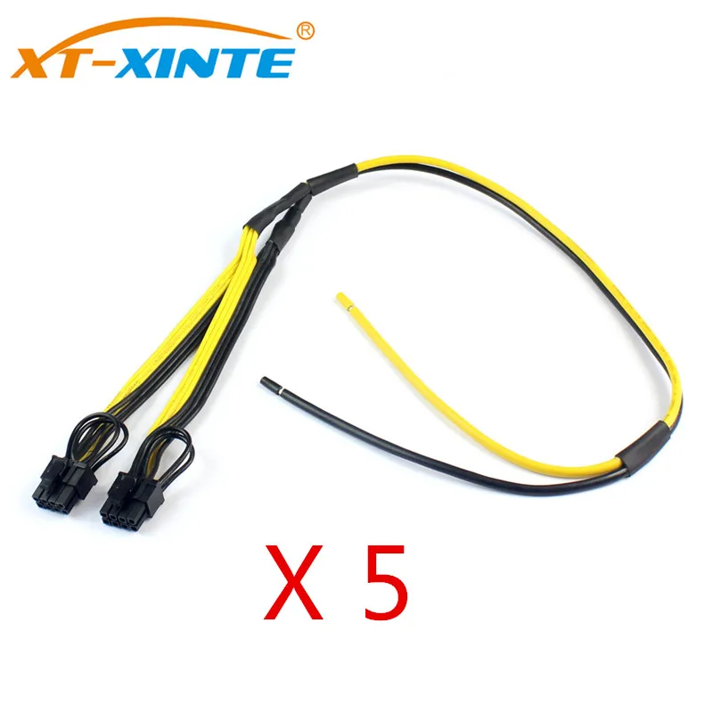 5Pcs Dual PCIe PCI-E Graphic Video Card 8pin 6+2pin DIY Splitter Power Cable Cord for Bitcoin Litecoin RIG Miner 12AWG+18AWG
5Pcs Dual PCIe PCI-E Graphic Video Card 8pin 6+2pin DIY Splitter Power Cable Cord for Bitcoin Litecoin RIG Miner 12AWG+18AWG