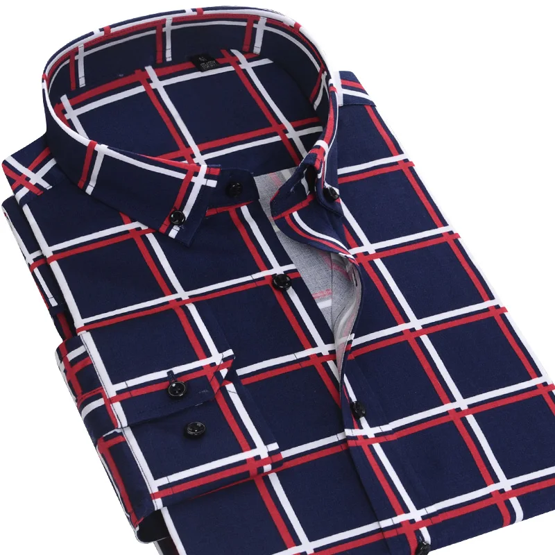 Men's Long Sleeve Plaid Shirts Button Down Smart Casual Male Dress Shirt Slim Fit Fashion Design Spring Autumn Shirts
Men's Long Sleeve Plaid Shirts Button Down Smart Casual Male Dress Shirt Slim Fit Fashion Design Spring Autumn Shirts