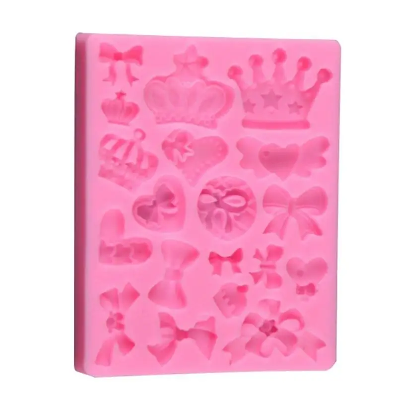 DIY Silicone Fondant Mold Crown Bowknot Heart Gum paste Chocolate Moulds Fimo Clay Candy Molds Wedding Cake Decorating Tools
DIY Silicone Fondant Mold Crown Bowknot Heart Gum paste Chocolate Moulds Fimo Clay Candy Molds Wedding Cake Decorating Tools