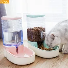 Petshy 3.8L Pet Cat comederos automáticos botella de agua de plástico para perros gran capacidad dispensador de agua para alimentos Gatos Perros tazones de alimentación(China)