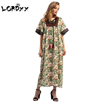 LORDXX Casual Muslim Dress Abaya Embroidery Full Dress Tassels Skirt O-neck Abaya Turkey Half Sleeve Ramadan Paryer Clothing
LORDXX Casual Muslim Dress Abaya Embroidery Full Dress Tassels Skirt O-neck Abaya Turkey Half Sleeve Ramadan Paryer Clothing