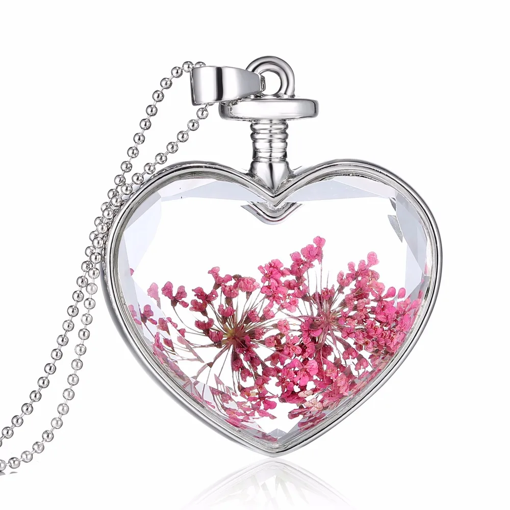 Natural Real Pink Decorative Dried Flowers Necklace Pendant Dry Flower Plants Jewelry Heart new Glass Necklace drop shipping
Natural Real Pink Decorative Dried Flowers Necklace Pendant Dry Flower Plants Jewelry Heart new Glass Necklace drop shipping