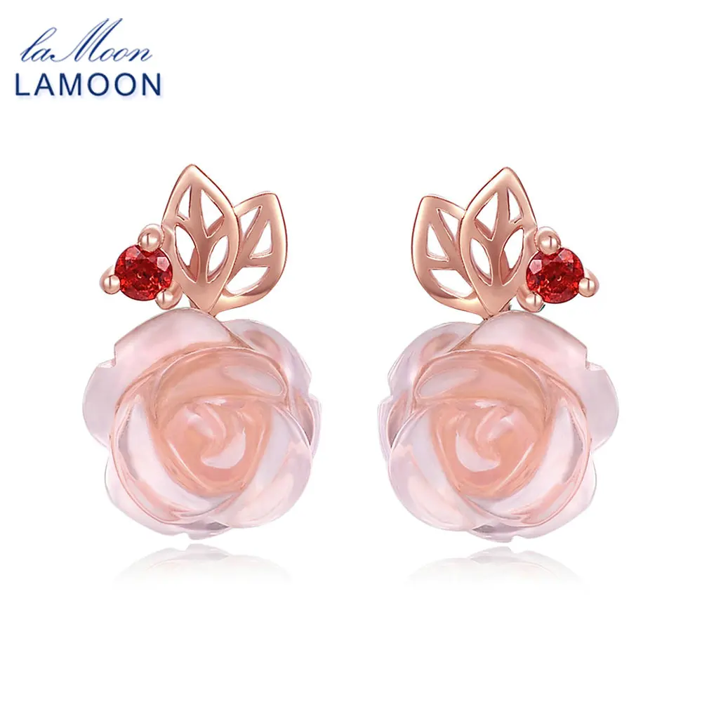 LAMOON- 9mm FlowerRose Natural Pink Rose Quartz made with 925 Sterling Silver Jewelry Stud Earrings LMEI015
LAMOON- 9mm FlowerRose Natural Pink Rose Quartz made with 925 Sterling Silver Jewelry Stud Earrings LMEI015