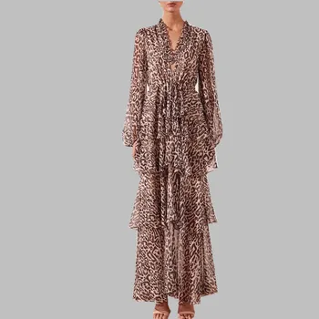HAMALIEL Designer Brand Holiday Maxi Summer Dress Fashion Women Leopard Print Chiffon Cascading Ruffles Ladies Long Vestidos
HAMALIEL Designer Brand Holiday Maxi Summer Dress Fashion Women Leopard Print Chiffon Cascading Ruffles Ladies Long Vestidos
