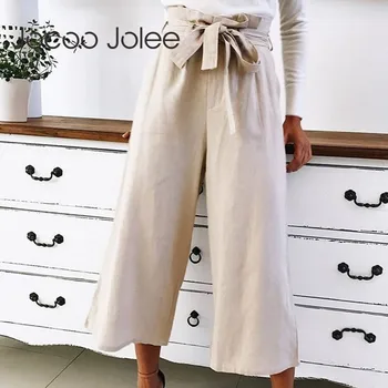 Women 2019 Casual Wide Leg Pants Solid Sashes Lace Up Bow Ankle Length Pants Plus Size High Waist Loose Trousers Streetwear
Women 2019 Casual Wide Leg Pants Solid Sashes Lace Up Bow Ankle Length Pants Plus Size High Waist Loose Trousers Streetwear