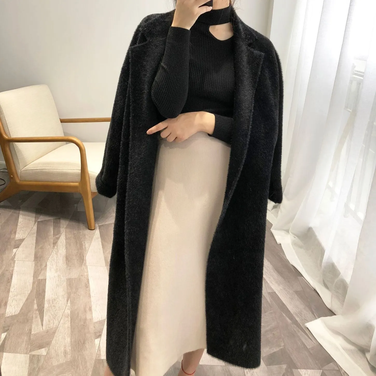 Autumn Winter New Women Mink Cashmere Coat 2018 Knitted Cardigan Sashes Woolen Coats Female Pocket Long Outerwear
Autumn Winter New Women Mink Cashmere Coat 2018 Knitted Cardigan Sashes Woolen Coats Female Pocket Long Outerwear