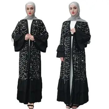 Abaya Muslim Women Dubai Open Cardigan Jilbab Maxi Dress Sequin Glitter Long Robe Vintage Fashion Clothing Middle East Prayer
Abaya Muslim Women Dubai Open Cardigan Jilbab Maxi Dress Sequin Glitter Long Robe Vintage Fashion Clothing Middle East Prayer