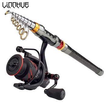 

LINNHUE Telescopic Fishing Rod Reel Combo 1.8m 2.1m 2.4m 2.7m 3.0m 3.6m Spinning Rod + Fishing Reel GS4000 Set for vara de pesca