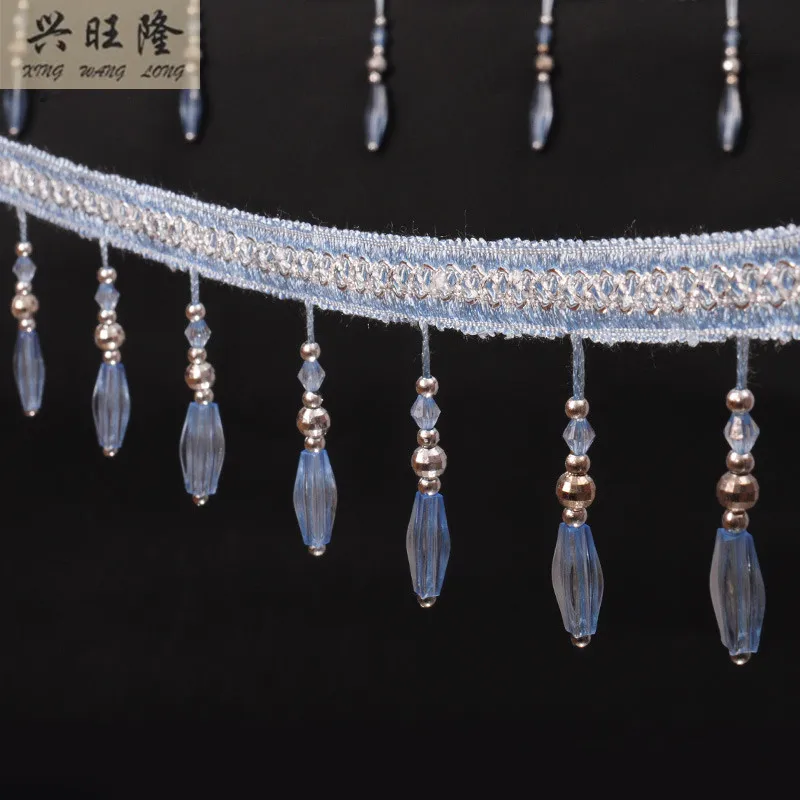 XWL 12Yards/Lot 10cm Wide Crystal Beads Curtain Lace Accessories Drapery DIY Sewing Tassel Fringes Trim Ribbons Textile Decor | Дом и сад
