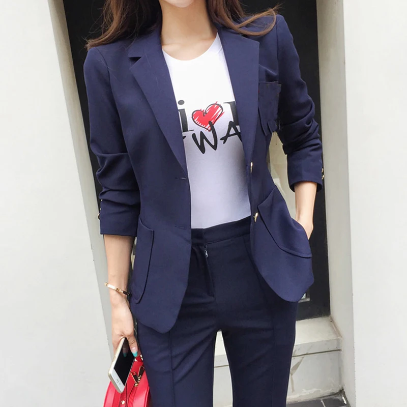 BGTEEVER Fashion Single Breasted Women Pant Suit Slim Waist Blazer Jacket & Straight Pant Office Ladies 2 Pieces set 2018 Winter
BGTEEVER Fashion Single Breasted Women Pant Suit Slim Waist Blazer Jacket & Straight Pant Office Ladies 2 Pieces set 2018 Winter