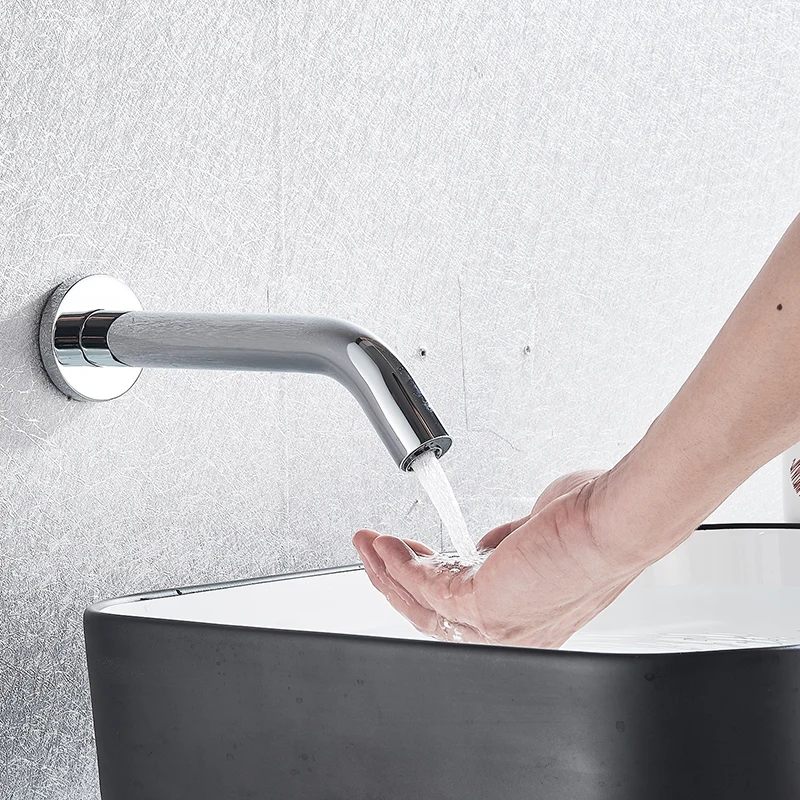 quyanre wanfan wall mount matte black basin sensor faucet single handle mixer tap bathroom shower faucet2111