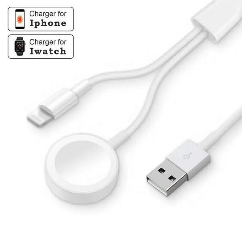 2 in 1 USB QI Wireless Charger Cable For iPhone XR X MAX Date Charging Magnetic Charger For Apple Watch 4 3 2 1 USB Cord Adapter
2 in 1 USB QI Wireless Charger Cable For iPhone XR X MAX Date Charging Magnetic Charger For Apple Watch 4 3 2 1 USB Cord Adapter