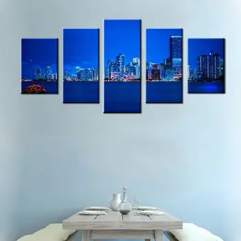 Wall Art Giclee Miami Night Skyline With Blue Light Landscape Picture Polyester Printed Canvas Painting for Home Wall Decor Gift
Wall Art Giclee Miami Night Skyline With Blue Light Landscape Picture Polyester Printed Canvas Painting for Home Wall Decor Gift