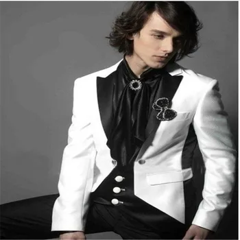 Italian Style White And Black Groom Tuxedos 2 Pieces Slim Fit Men Wedding Prom Pageant Suits Best Man Suit blazer
Italian Style White And Black Groom Tuxedos 2 Pieces Slim Fit Men Wedding Prom Pageant Suits Best Man Suit blazer