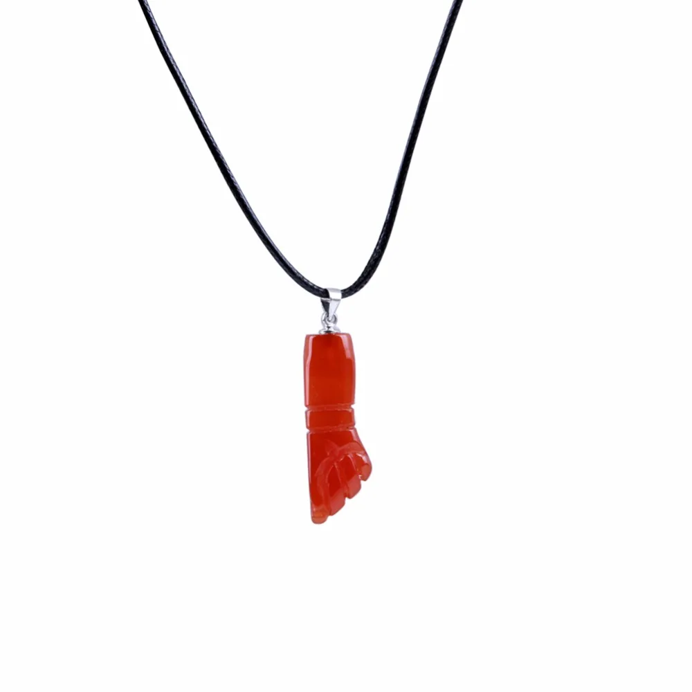 Обрушенная 1 2 "Carnelian ручная Carvd камень большой палец вверх Подвеска" Кулак