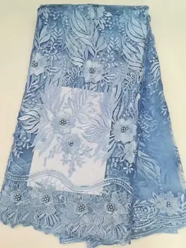Latest Beaded Lace Fabric Blue Fashion African Lace Fabric Tulle African French Lace Fabric High Quality Nigerian
Latest Beaded Lace Fabric Blue Fashion African Lace Fabric Tulle African French Lace Fabric High Quality Nigerian