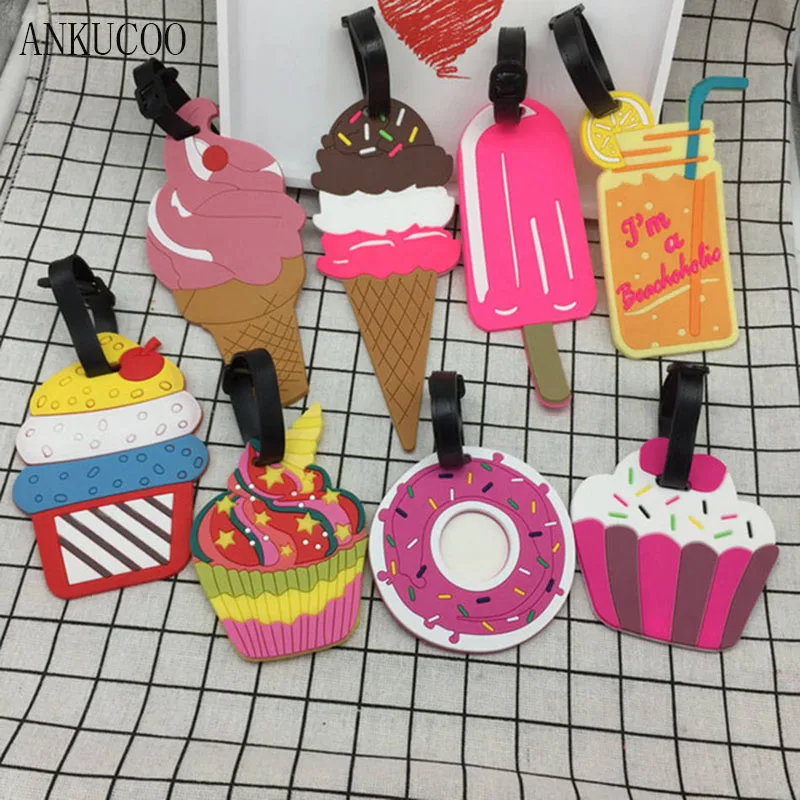 Creative Desserts Travel Accessories Luggage Tag Silica Gel Suitcase ID Addres Holder Baggage Boarding Tags Portable Label
Creative Desserts Travel Accessories Luggage Tag Silica Gel Suitcase ID Addres Holder Baggage Boarding Tags Portable Label