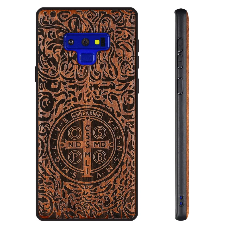 Чехол из натурального дерева для Samsung S9 Plus S10 Note 10 Pro 9 чехол с деревянной рамкой ТПУ