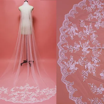 Beautiful Sparkling Sequins Lace Appliques Long Bridal Veil with Comb One Layer Cathedral Veil Wedding Accessories
Beautiful Sparkling Sequins Lace Appliques Long Bridal Veil with Comb One Layer Cathedral Veil Wedding Accessories