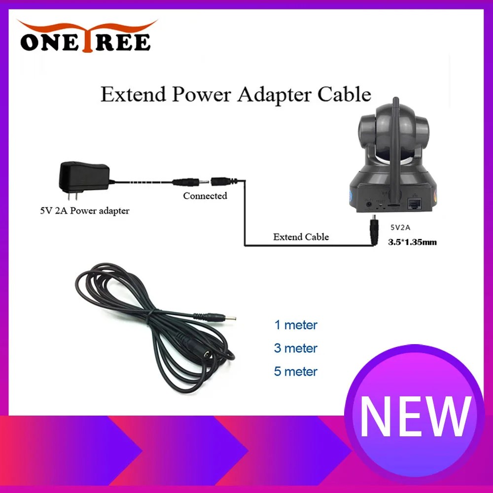 Onetree Power Adapter Expansion Cable 5V2A 3.5 * 1.35mm CCTV Accessories Camera Power Extension Cable 10 m 5 m 3 m 1 m Optional
Onetree Power Adapter Expansion Cable 5V2A 3.5 * 1.35mm CCTV Accessories Camera Power Extension Cable 10 m 5 m 3 m 1 m Optional