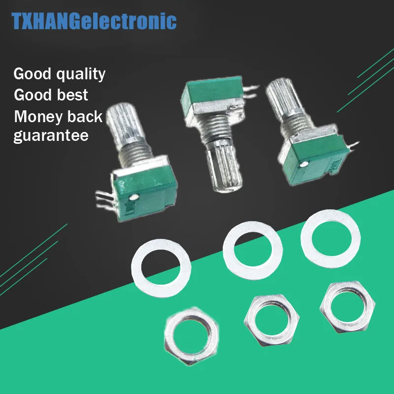 3pcs B10K 3Pin Single Linear Potentiometer 6mm Knurled Shaft Rotary Potentiometers 10K Ohm With Nuts And Washers
3pcs B10K 3Pin Single Linear Potentiometer 6mm Knurled Shaft Rotary Potentiometers 10K Ohm With Nuts And Washers