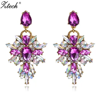 Ztech Luxury Starburst Pendant 7 Color Crystal Drop Earrings Big Flower Statement Earrings Brand Jewelry Brincos Hot Sale
Ztech Luxury Starburst Pendant 7 Color Crystal Drop Earrings Big Flower Statement Earrings Brand Jewelry Brincos Hot Sale