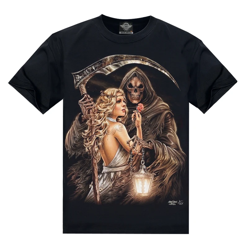 LFF 2018 Men Fashion Brand Summer Luminous Beauty Skull Grim Reaper Print T-shirt Male Casual Plus Size T Shirt Fat Clothing
LFF 2018 Men Fashion Brand Summer Luminous Beauty Skull Grim Reaper Print T-shirt Male Casual Plus Size T Shirt Fat Clothing