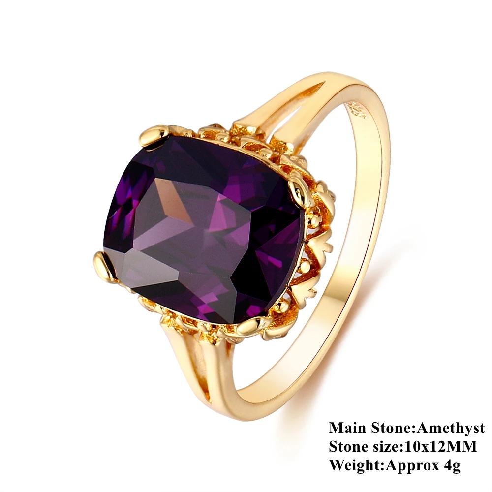 Nasiya Vintage Elegant Created Square Dark Amethyst Gold Rings Jewelry Wedding Bands Silver Ring Fine Jewelry For Women Nasiya Vintage Elegant Created Square Dark Amethyst Gold Rings Jewelry Wedding Bands Silver Ring Fine Jewelry For Women
