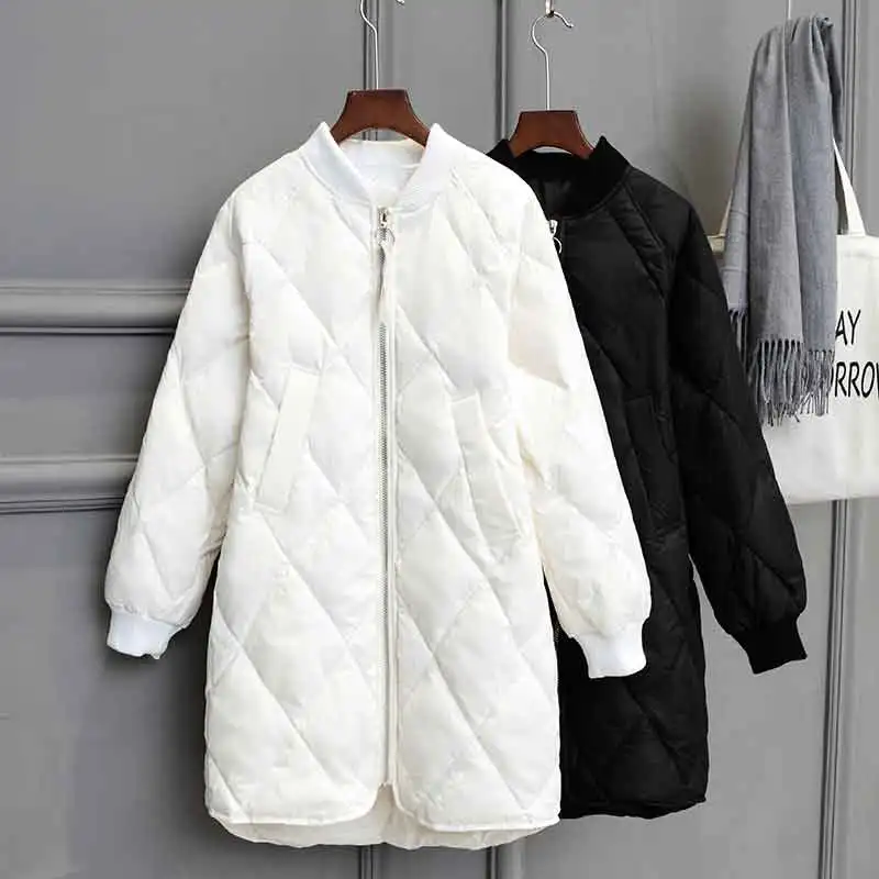 2019 Winter New Baseball Down Jacket Women's Long And Thin Loose Coat Female Outerwear Women Down Coat Lady Clothing Black White
2019 Winter New Baseball Down Jacket Women's Long And Thin Loose Coat Female Outerwear Women Down Coat Lady Clothing Black White
