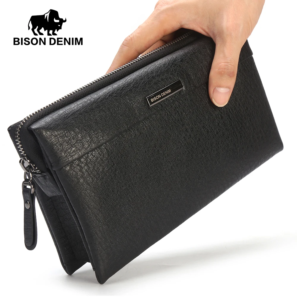 BISON DENIM luxury men bag genuine leather large capacity men clutch bags brand male zipper day clutches hand bag
BISON DENIM luxury men bag genuine leather large capacity men clutch bags brand male zipper day clutches hand bag