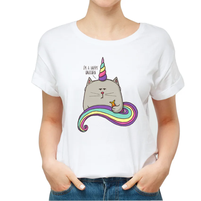 New Summer 2019 Female Tshirt I'M A HAPPY UNICORN Printing Women T shirt Casual Beautiful Rainbow Tail Short Sleeve Kawaii Tees
New Summer 2019 Female Tshirt I'M A HAPPY UNICORN Printing Women T shirt Casual Beautiful Rainbow Tail Short Sleeve Kawaii Tees
