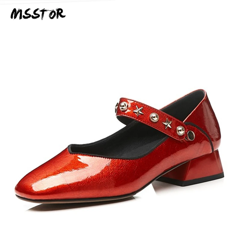 MSSTOR Rivet Leather Women High Heels Elegant Autumn Spring Square Heel Slip-On Silver Heels Square Toe Red Pumps Shoes Women
MSSTOR Rivet Leather Women High Heels Elegant Autumn Spring Square Heel Slip-On Silver Heels Square Toe Red Pumps Shoes Women