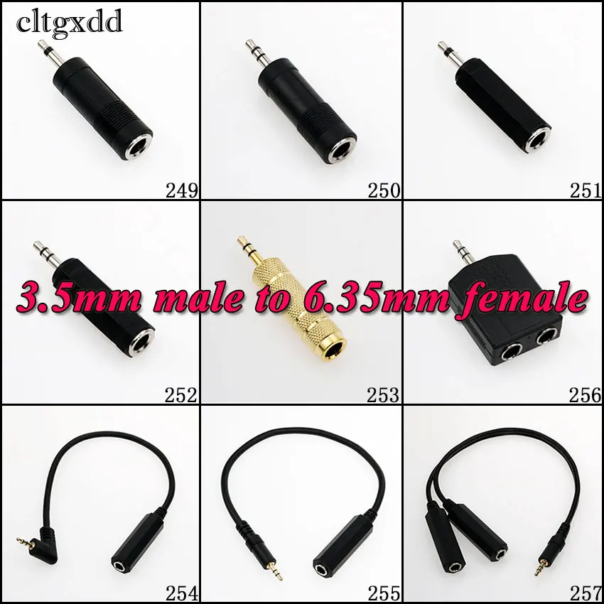 cltgxdd 1PCS 3.5mm Male to 6.5mm Female Mono/Dual Jack Adapter Plug Stereo Speaker Audio Converter for Mobile Phone PC Notebook |