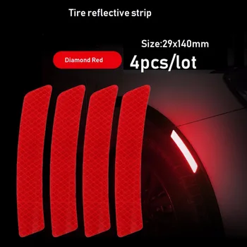 4ps Tire Reflective Strips Self Adhesive Warning sticker Car Auto Truck Camper Van Safely Accessories White/Yellow/Red 29x140mm
4ps Tire Reflective Strips Self Adhesive Warning sticker Car Auto Truck Camper Van Safely Accessories White/Yellow/Red 29x140mm