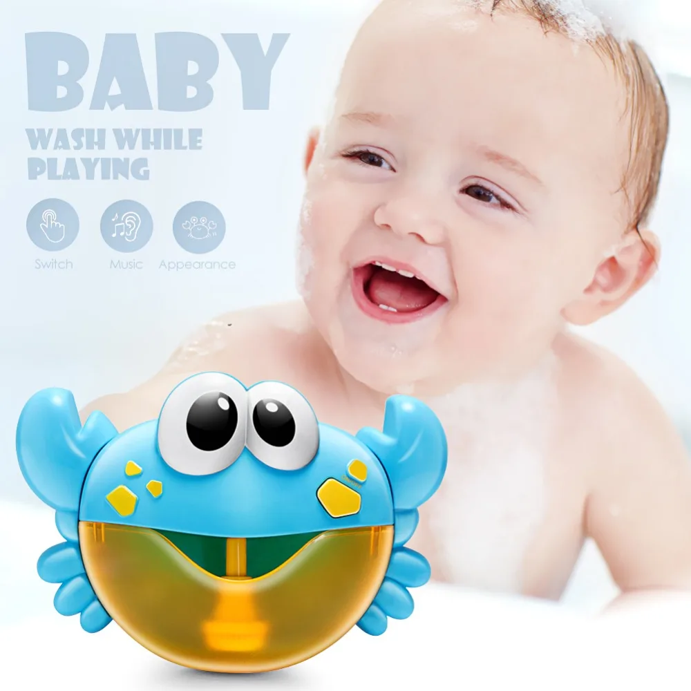 Plastic Cartoon Crab Bubble Machine Music Bubble Maker Funny Water One Button Baby Bath Shower Toy Bathroom Accessories
Plastic Cartoon Crab Bubble Machine Music Bubble Maker Funny Water One Button Baby Bath Shower Toy Bathroom Accessories